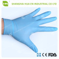 Guantes de nitrilo azules desechables baratos de alta calidad / engrosan el guante médico